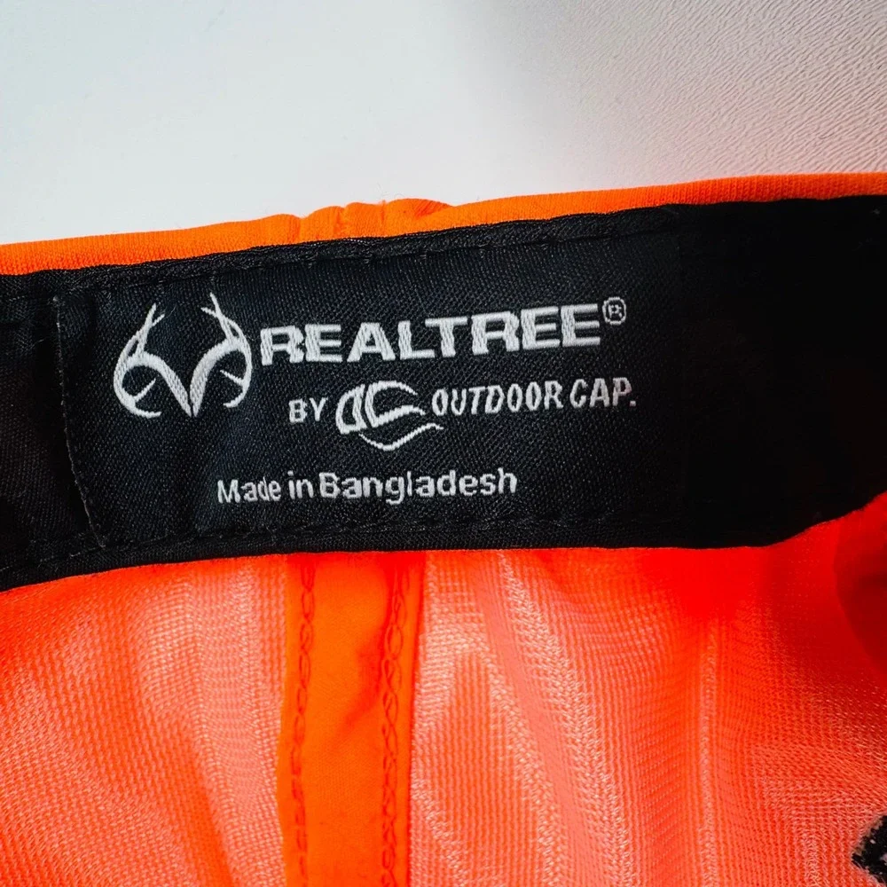 Realtree Blaze Orange Hunting Hat‎ Adjustable Hook and Loop Antler Logo Cap